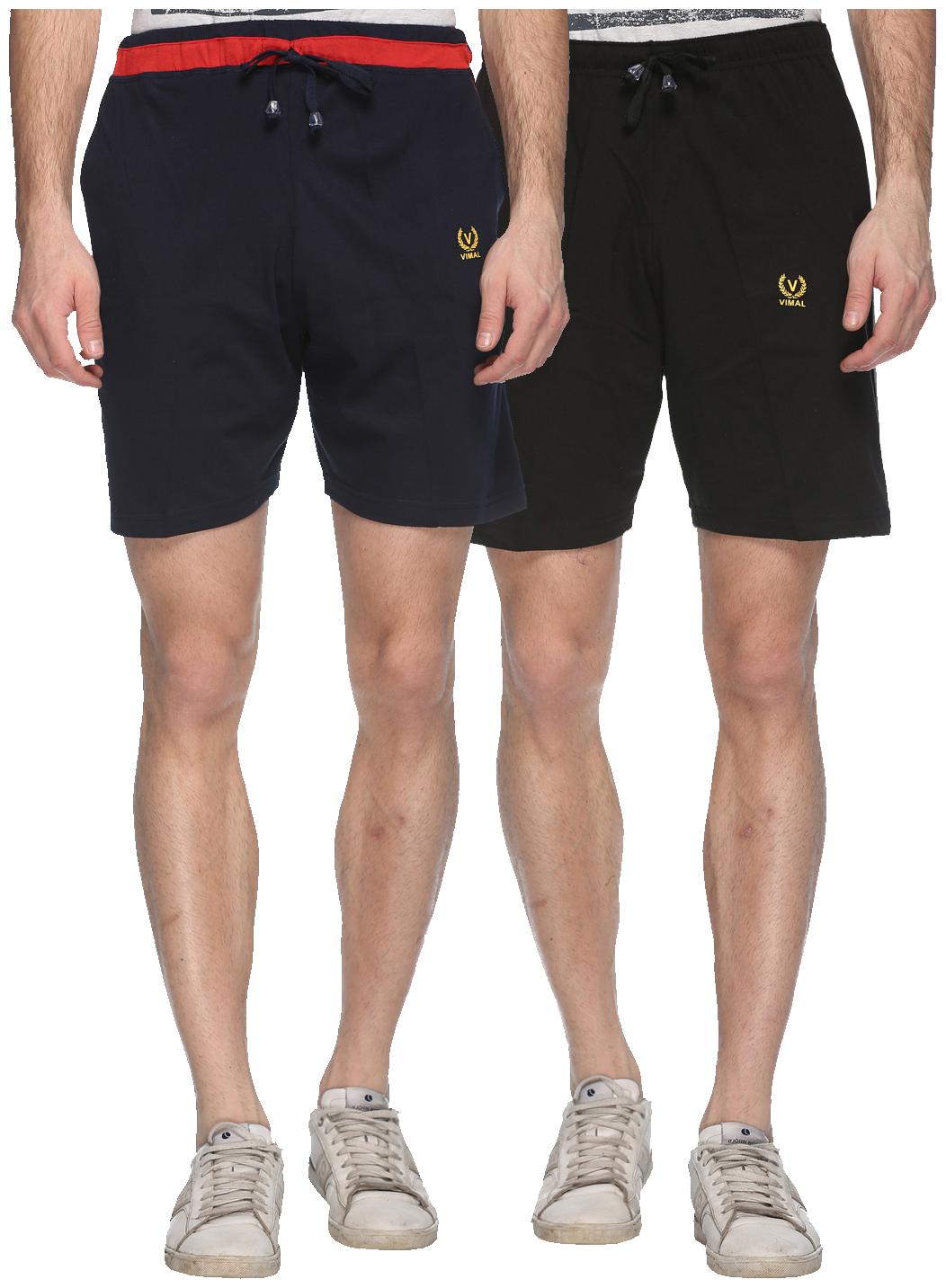 

VIMAL JONNEY Men Black Regular Fit Regular Shorts