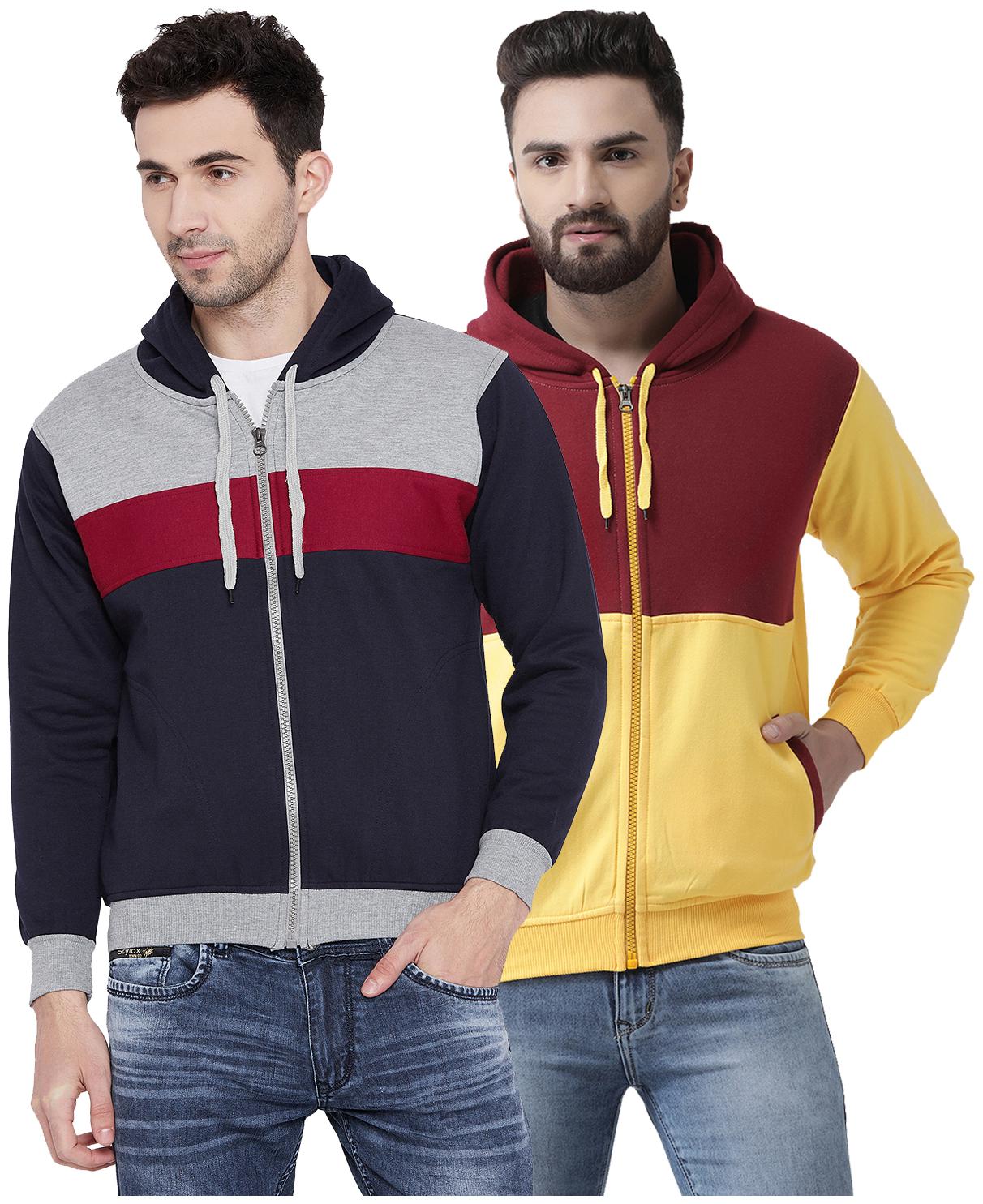 

VIMAL JONNEY Multicolor Cotton Sweatshirts For Men(Pack Of 2)