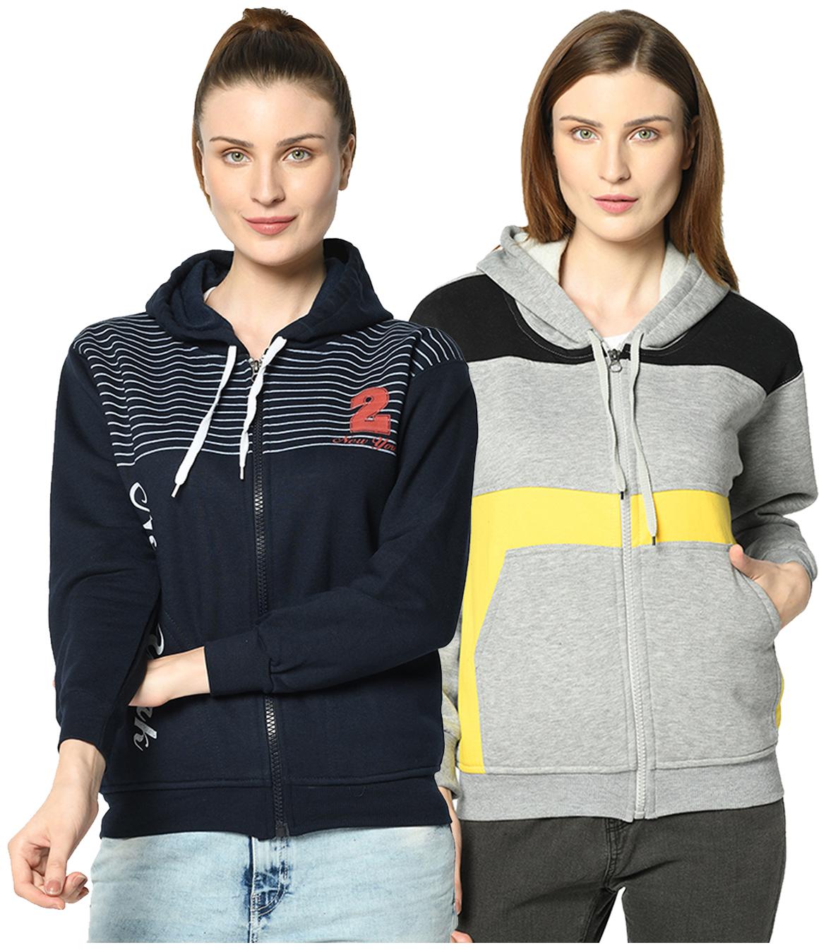 

VIMAL JONNEY Women Striped Hoodie - Multi