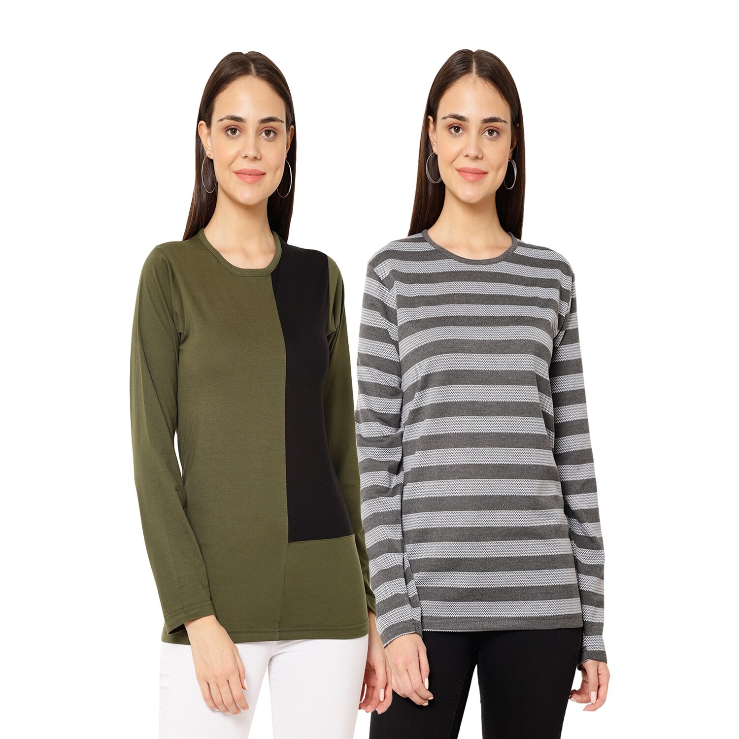 

VIMAL JONNEY Women Multi Regular fit Round neck Cotton T shirt