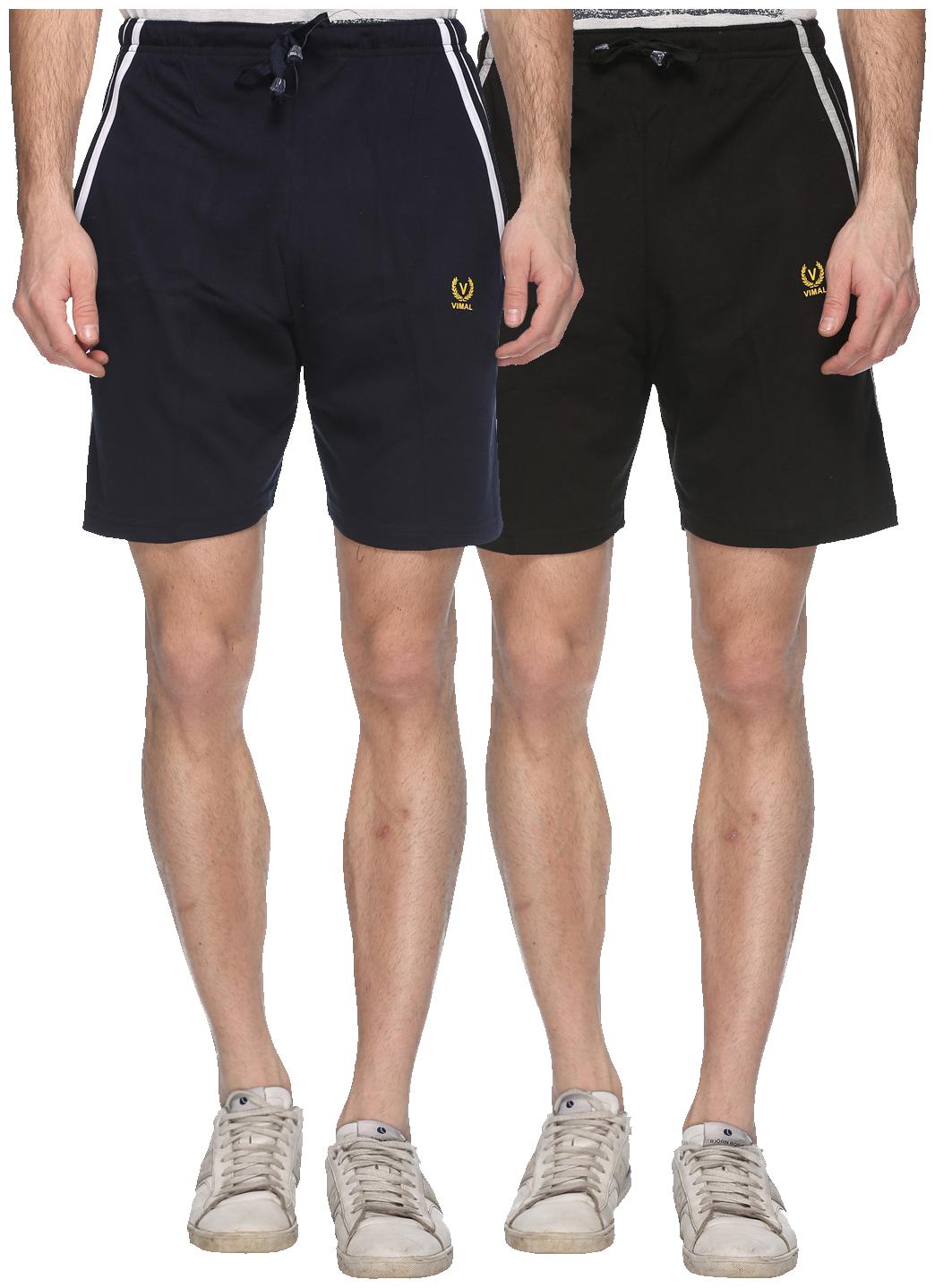 

VIMAL JONNEY Men Black Regular Fit Regular Shorts