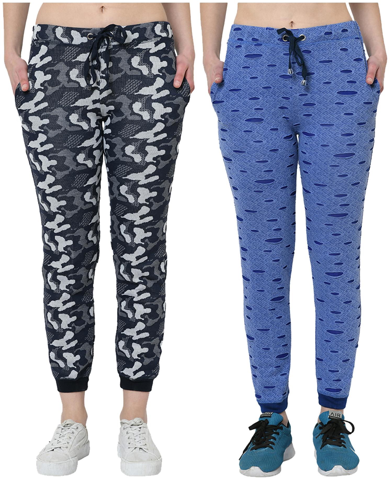 

VIMAL JONNEY Women Cotton Blend Self Design Navy Blue Joggers