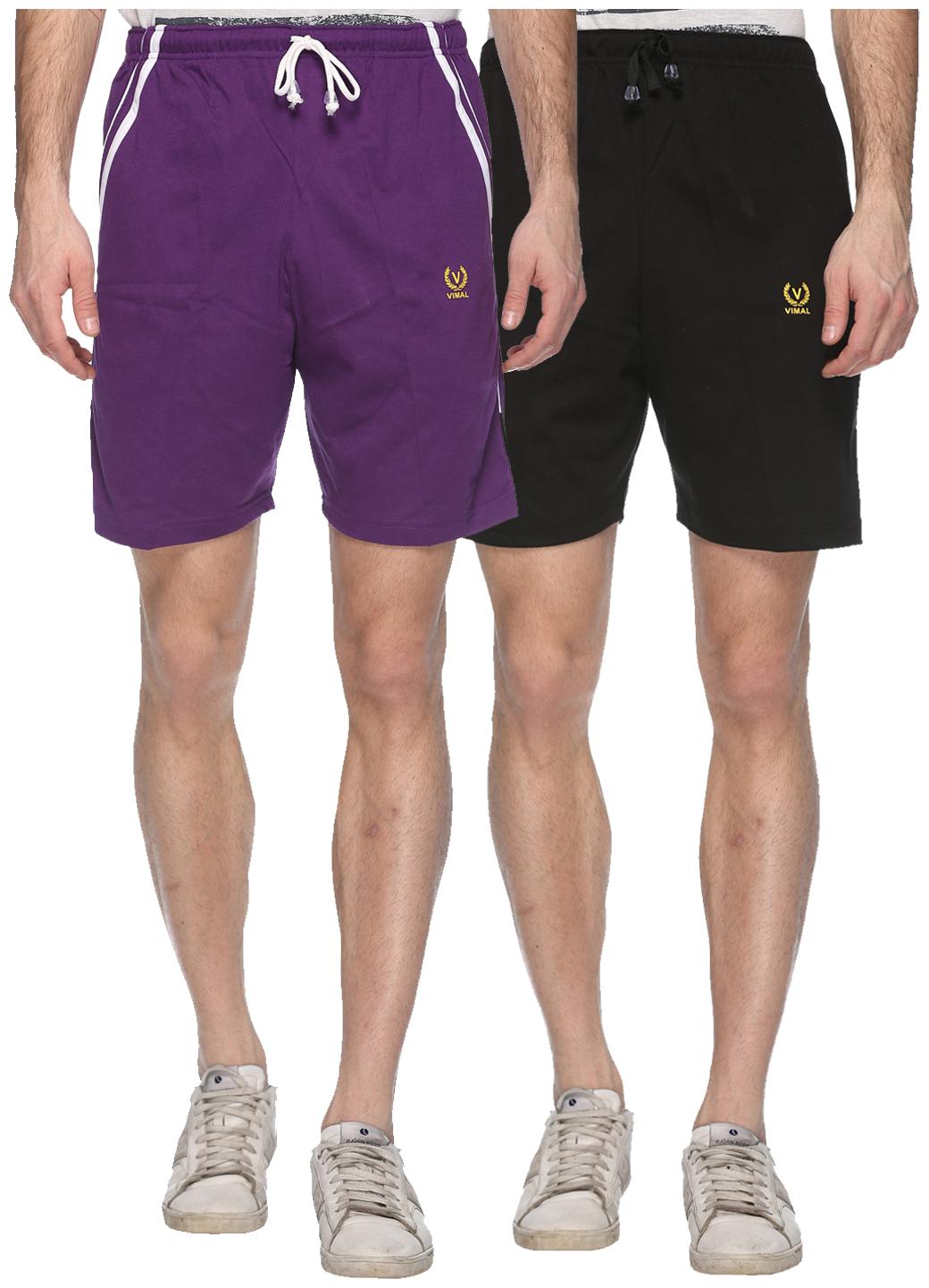 

VIMAL JONNEY Men Black Regular Fit Regular Shorts