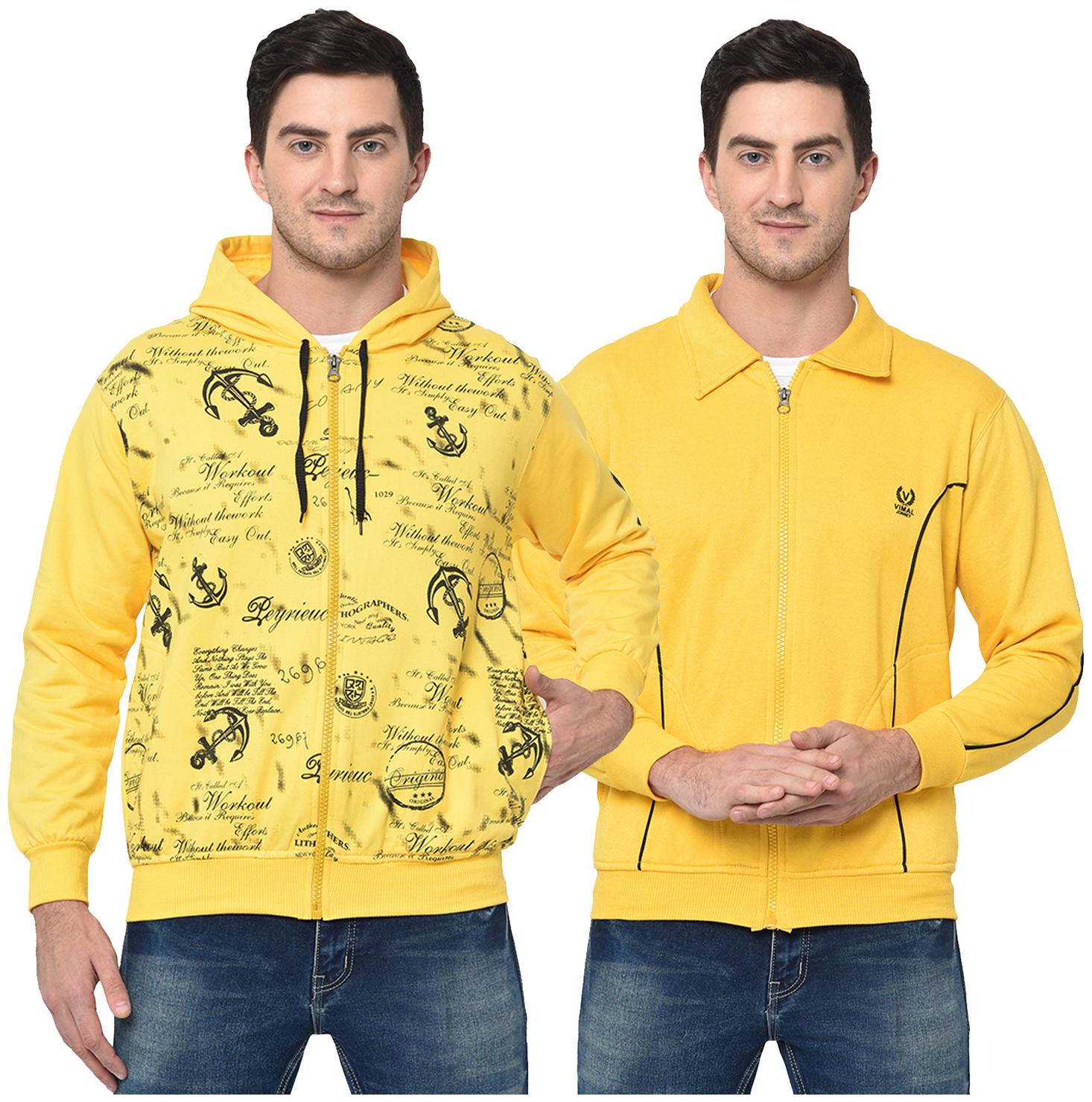 

VIMAL JONNEY Men Yellow Hooded Hoodie