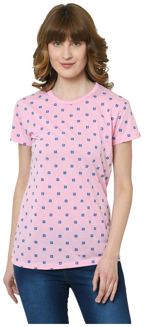 

VIMAL JONNEY Women Pink Regular fit Round neck Cotton T shirt