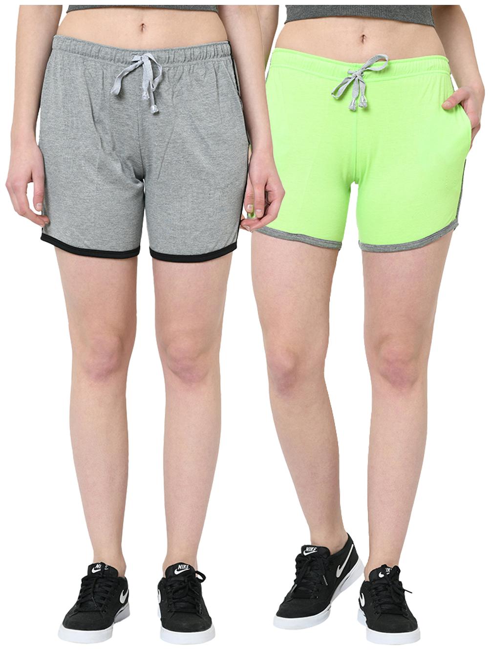 

VIMAL JONNEY Women Solid Regular shorts - Grey Green