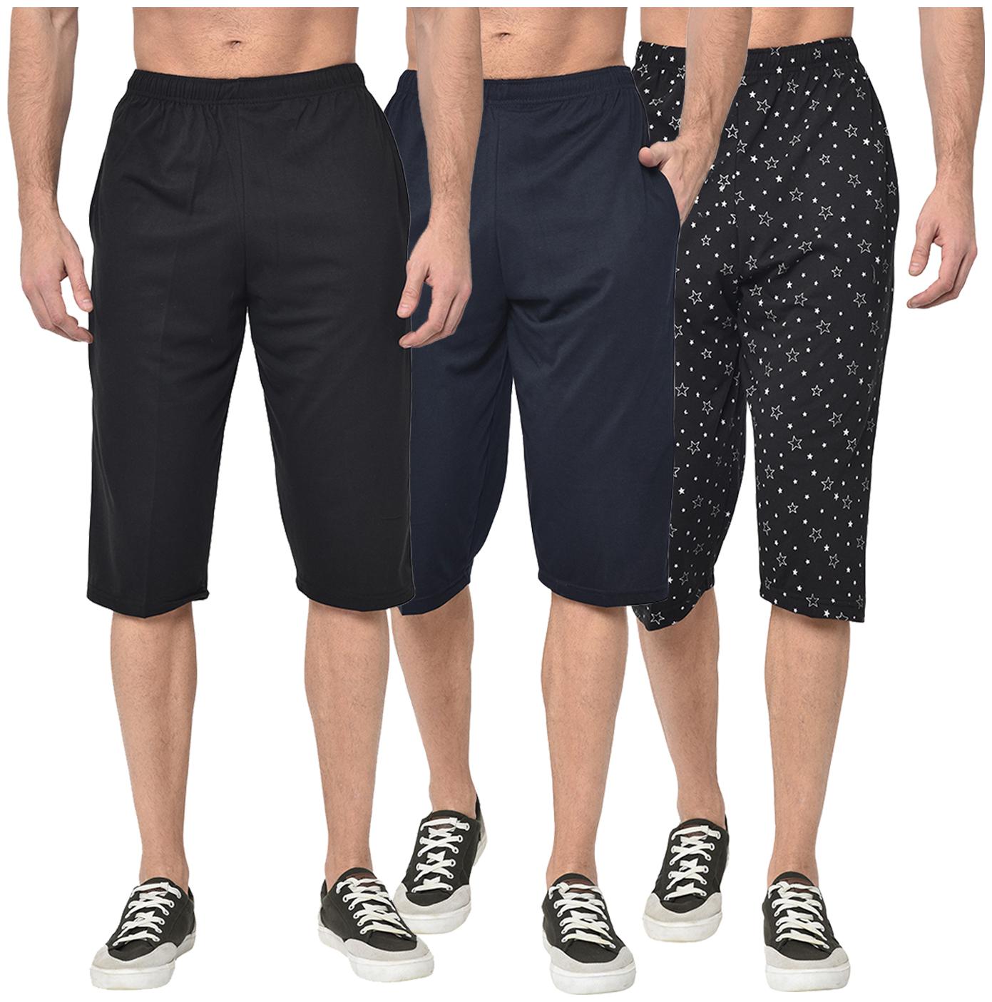 

VIMAL JONNEY Men Black Navy Blue Regular Fit Regular Shorts