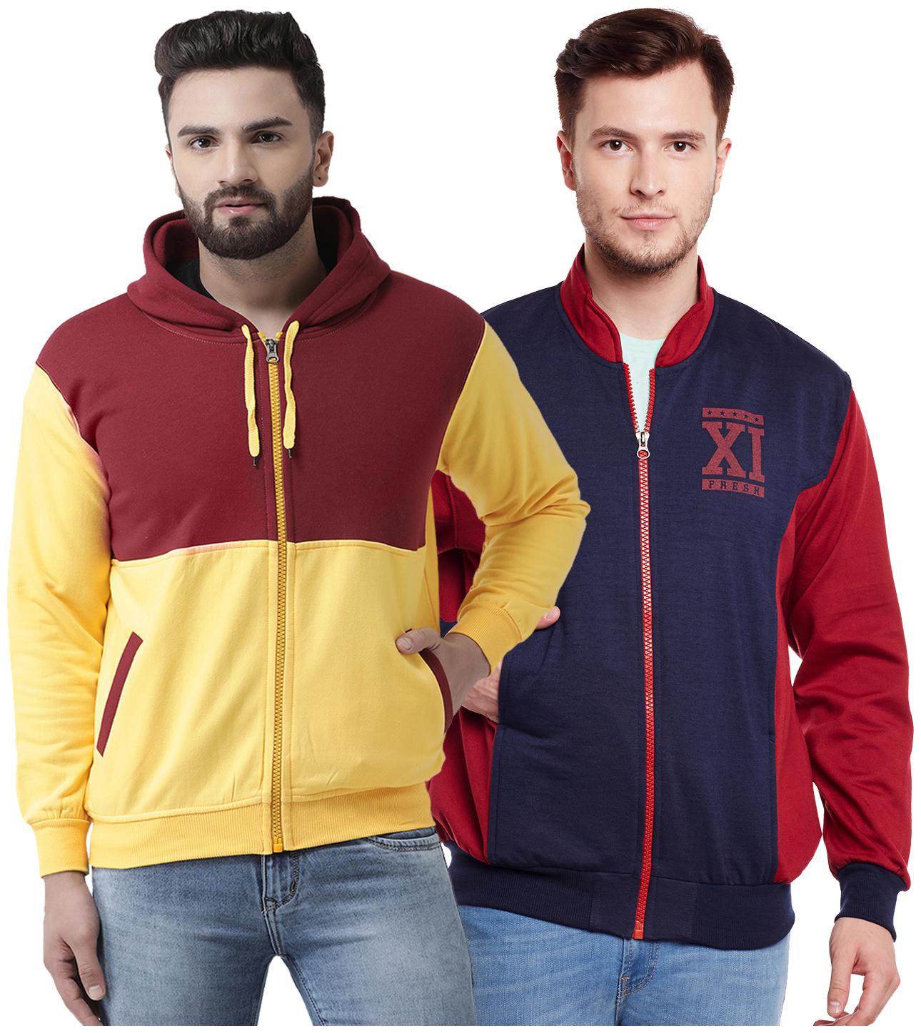 

VIMAL JONNEY Multicolor Cotton Sweatshirts For Men(Pack Of 2)