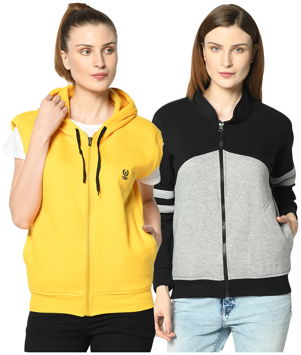 

VIMAL JONNEY Women Solid Hoodie - Multi