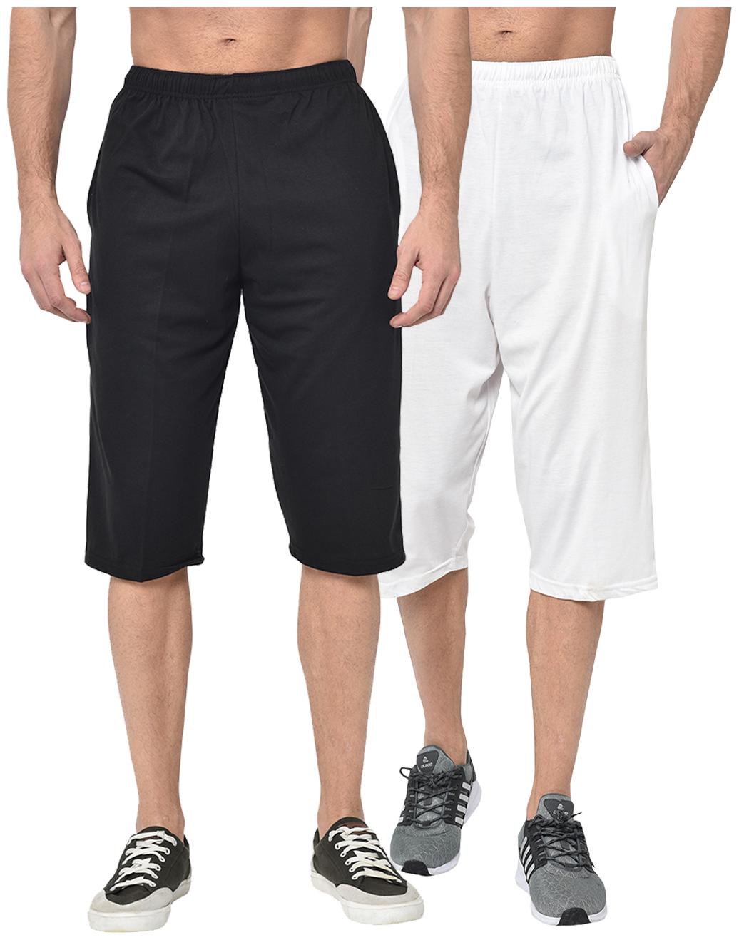 

VIMAL JONNEY Men Black White Regular Fit Regular Shorts