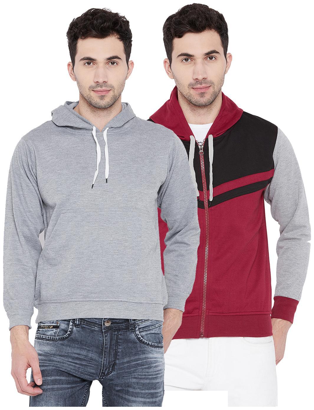 

Vimal Jonney Multicolor Cotton Sweatshirts For Men(Pack Of 2)