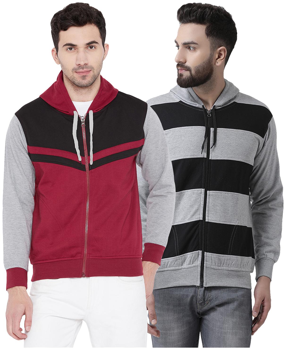 

VIMAL JONNEY Multicolor Cotton Sweatshirts For Men(Pack Of 2)