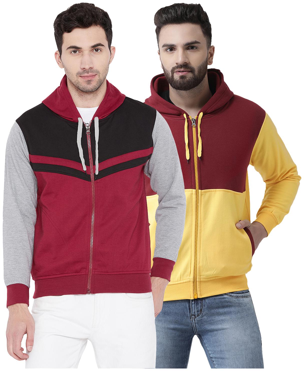 

VIMAL JONNEY Multicolor Cotton Sweatshirts For Men(Pack Of 2)