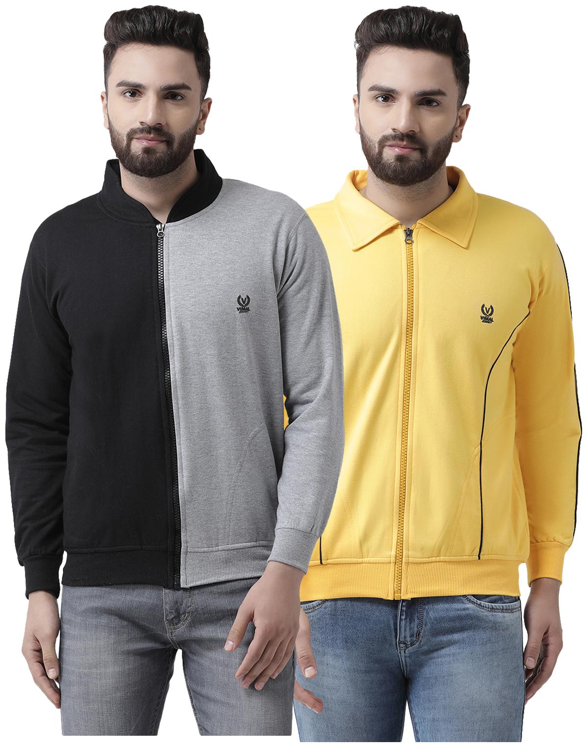 

VIMAL JONNEY Men Cotton Solid Sweatshirt Multi