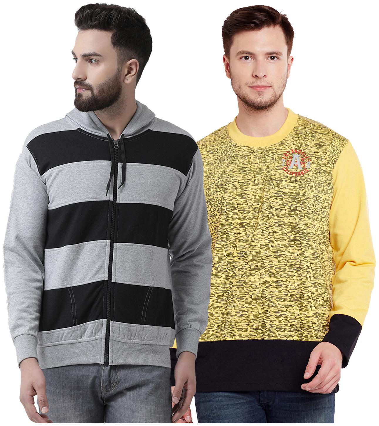 

VIMAL JONNEY Multicolor Cotton Sweatshirts For Men(Pack Of 2)