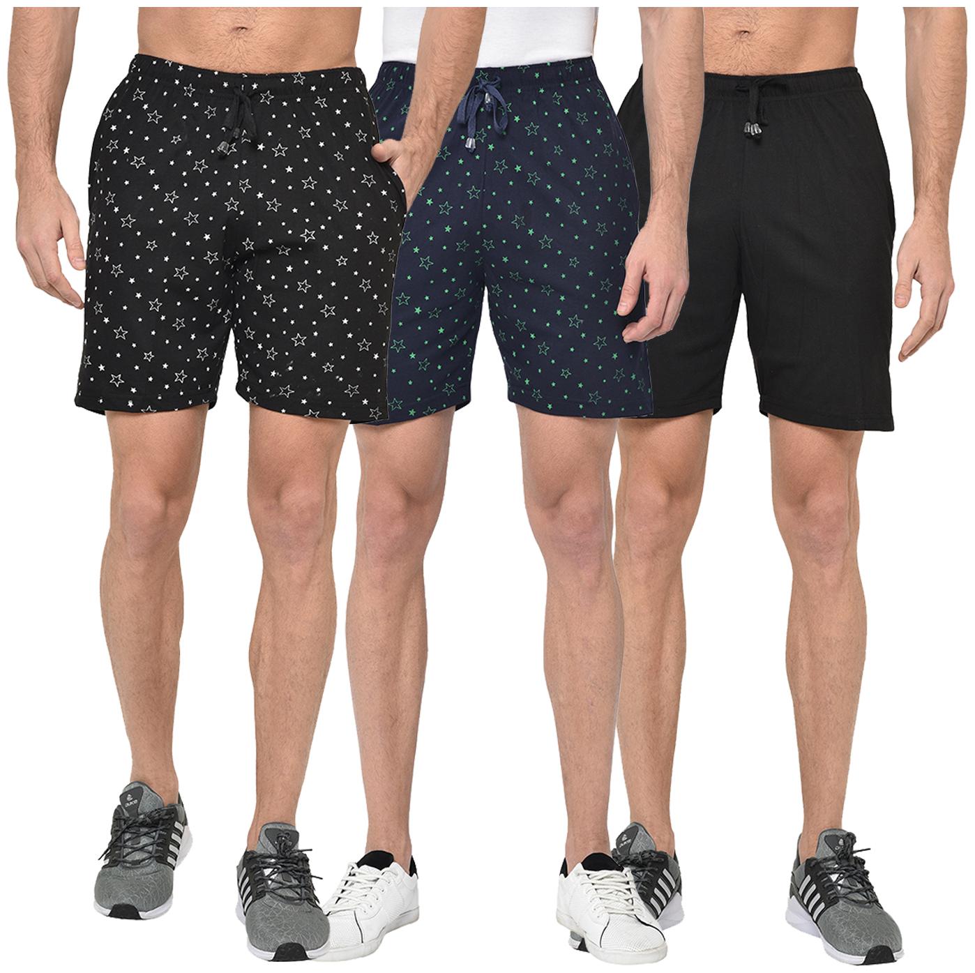 

VIMAL JONNEY Men Black Navy Blue Regular Fit Regular Shorts