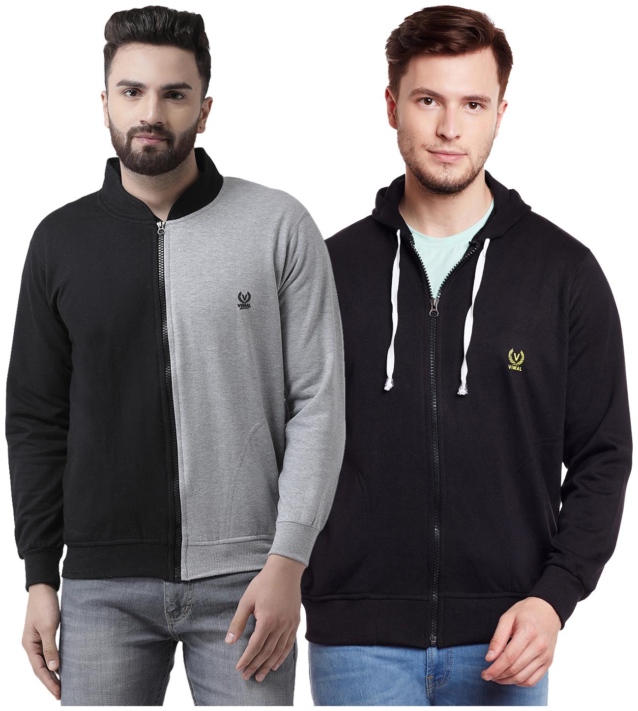 

VIMAL JONNEY Multicolor Cotton Sweatshirts For Men(Pack Of 2)