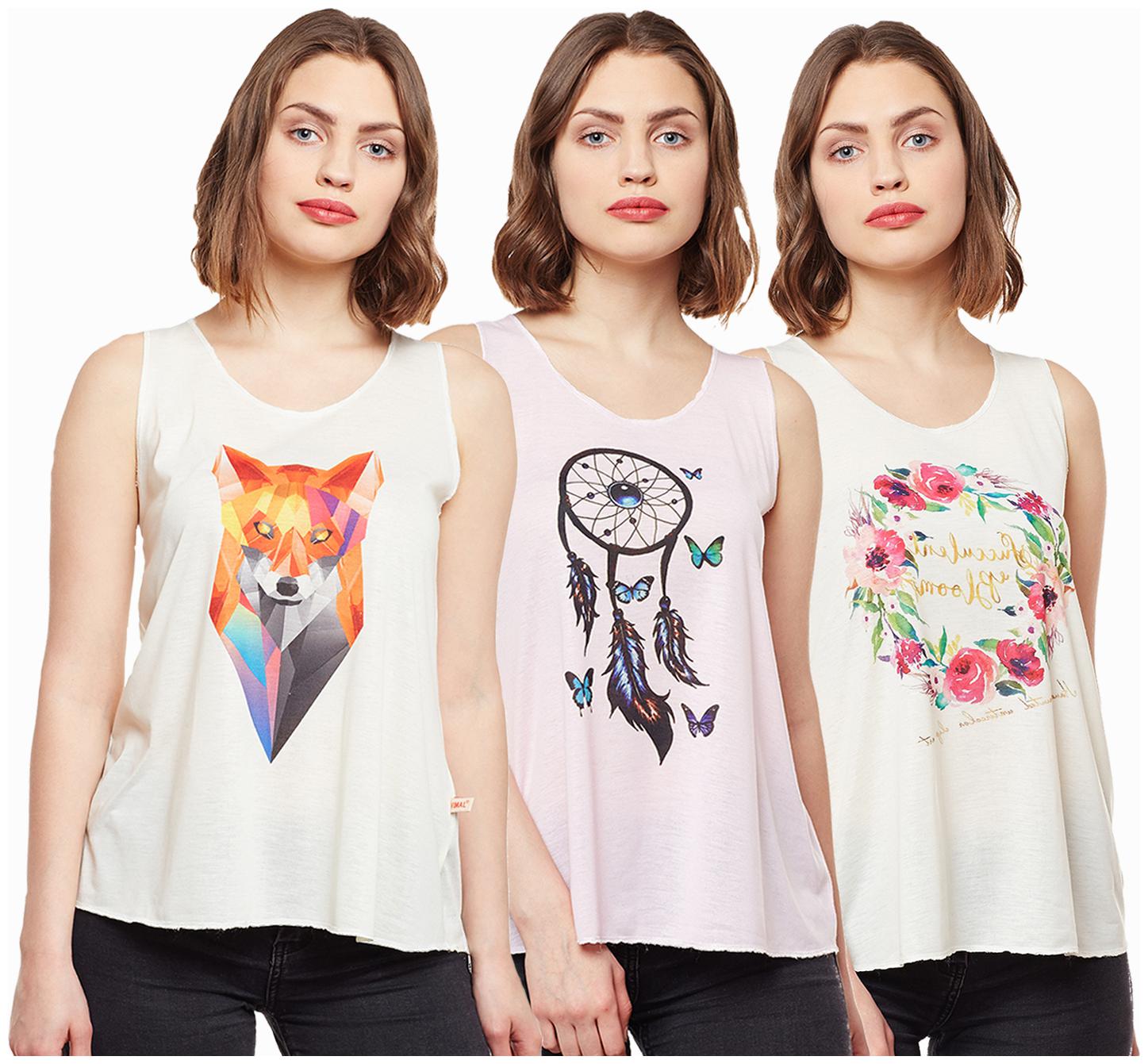 

VIMAL JONNEY Women Printed Regular top - Multi