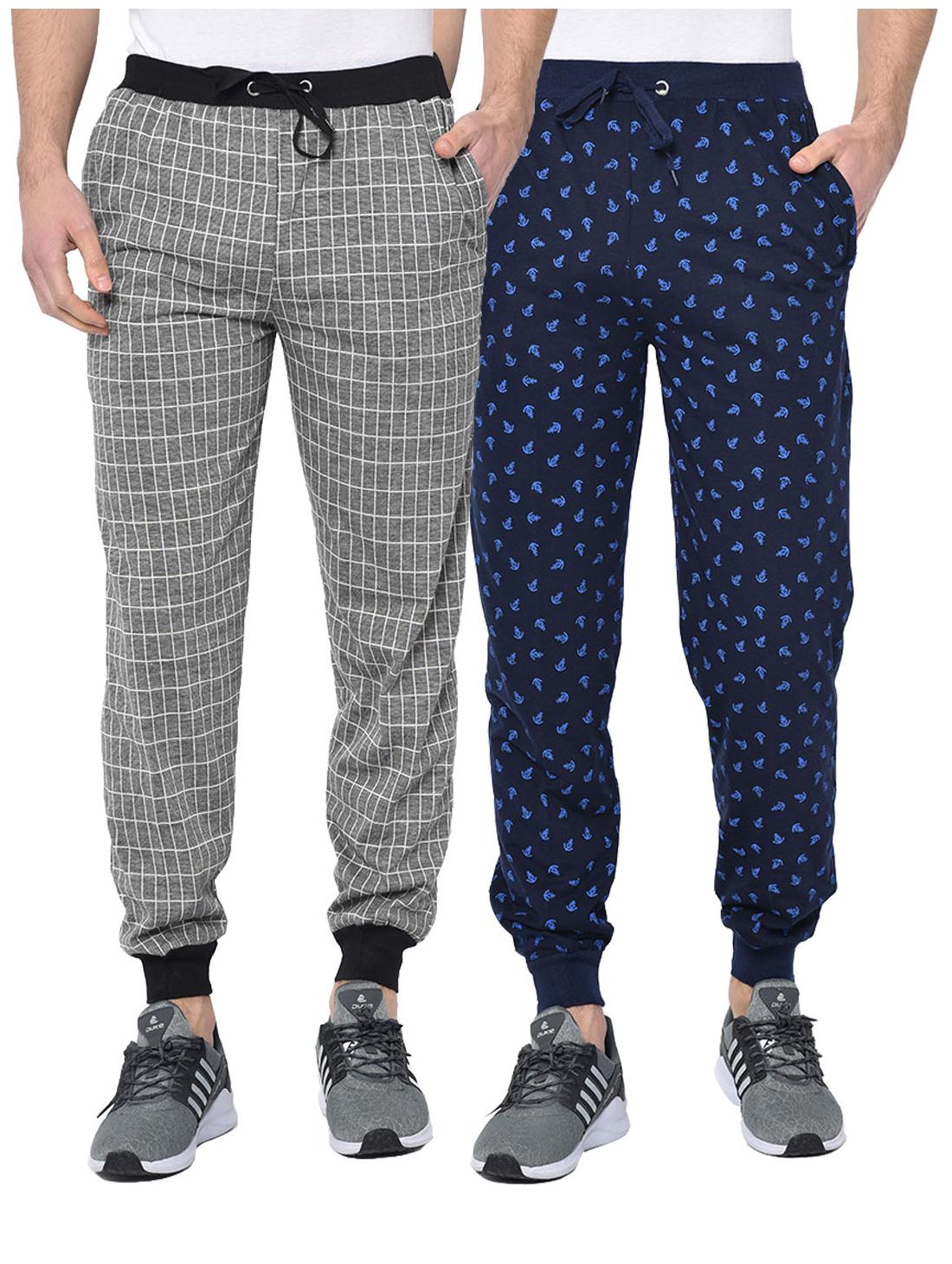 

VIMAL JONNEY Cotton Blend Checkered Multi Joggers For Men