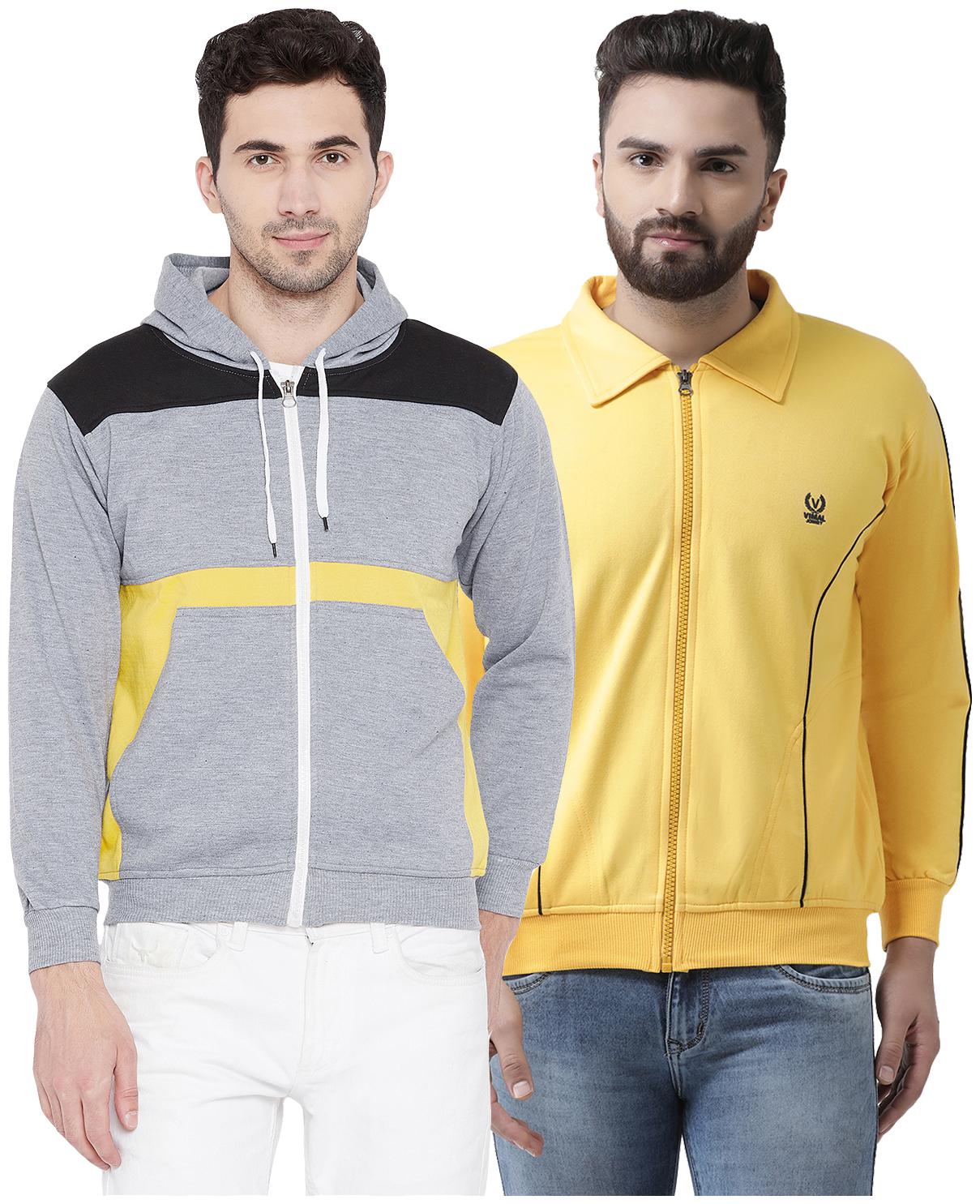 

VIMAL JONNEY Multicolor Cotton Sweatshirts For Men(Pack Of 2)