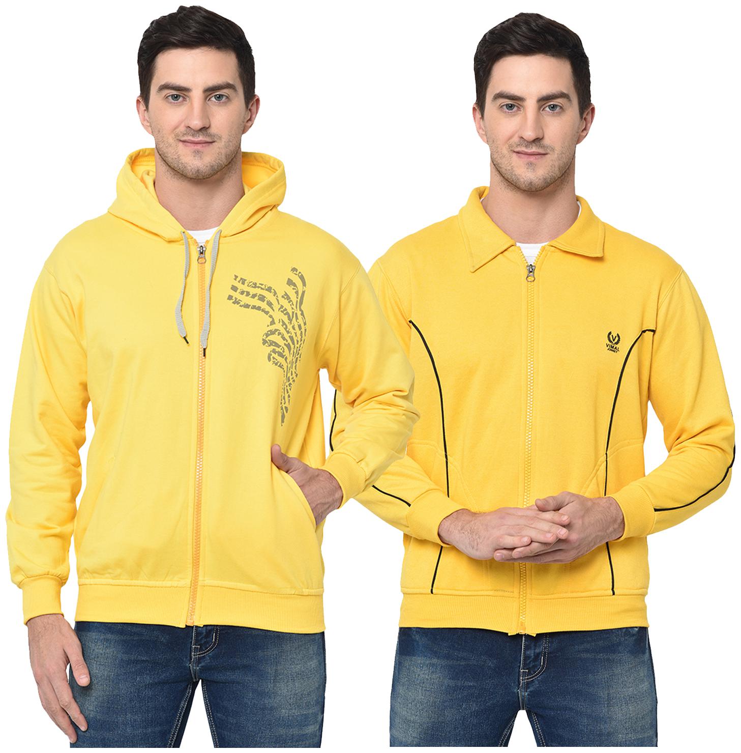 

VIMAL JONNEY Men Yellow Hooded Hoodie