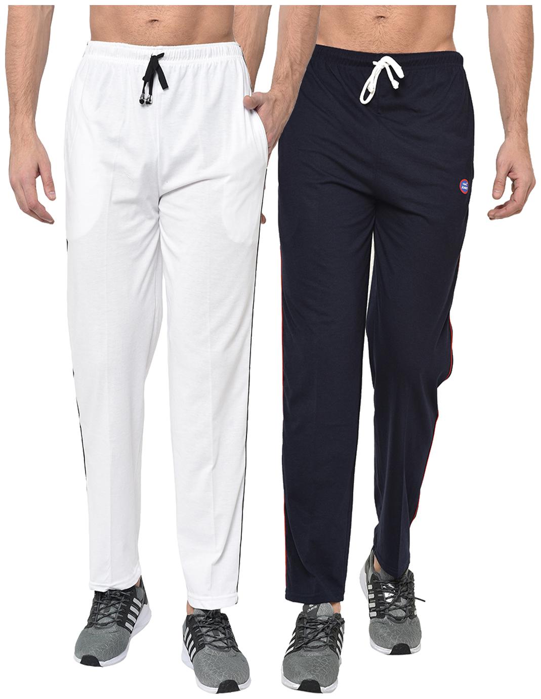 

VIMAL JONNEY Men Navy blue White Solid Regular fit Track pants