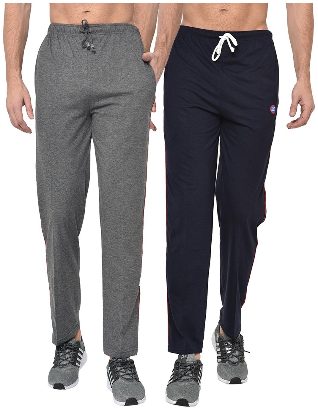 

VIMAL JONNEY Men Navy blue Grey Solid Regular fit Track pants