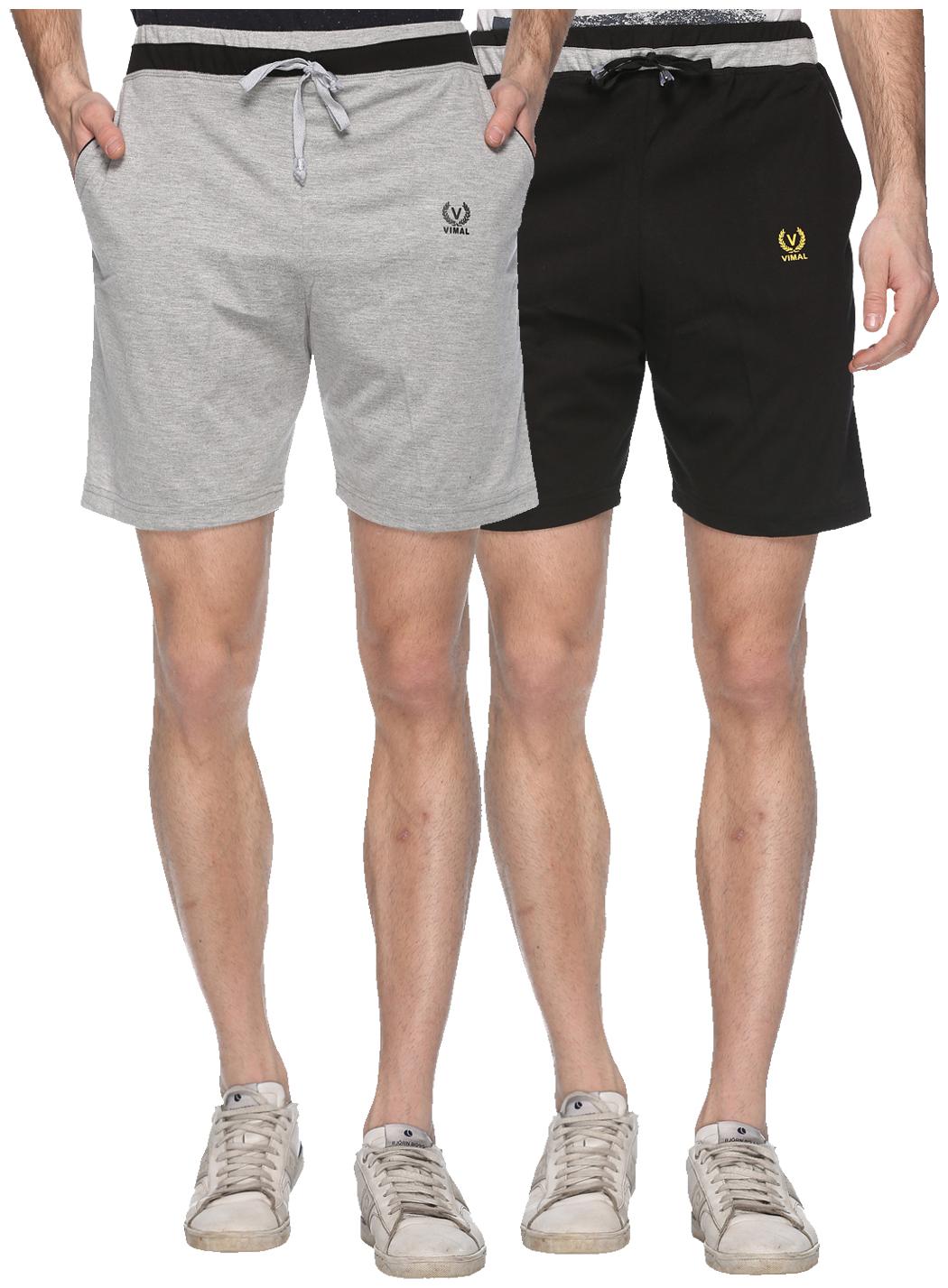 

VIMAL JONNEY Men Black Regular Fit Regular Shorts