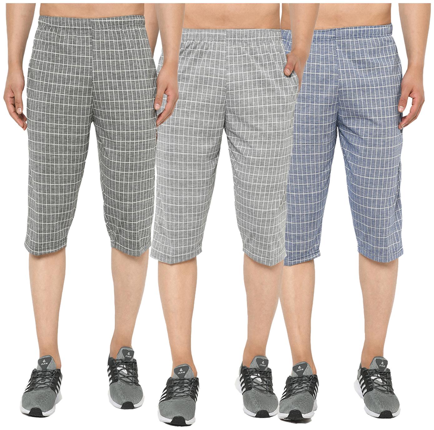 

VIMAL JONNEY Men Blue Grey Regular Fit Regular Shorts