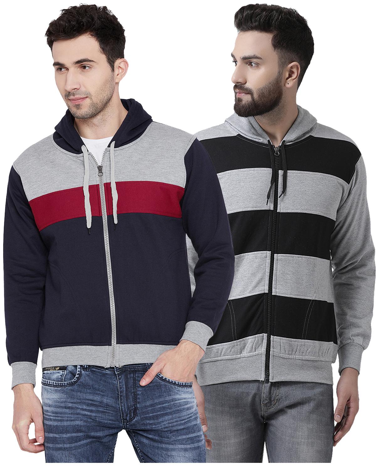 

VIMAL JONNEY Multicolor Cotton Sweatshirts For Men(Pack Of 2)