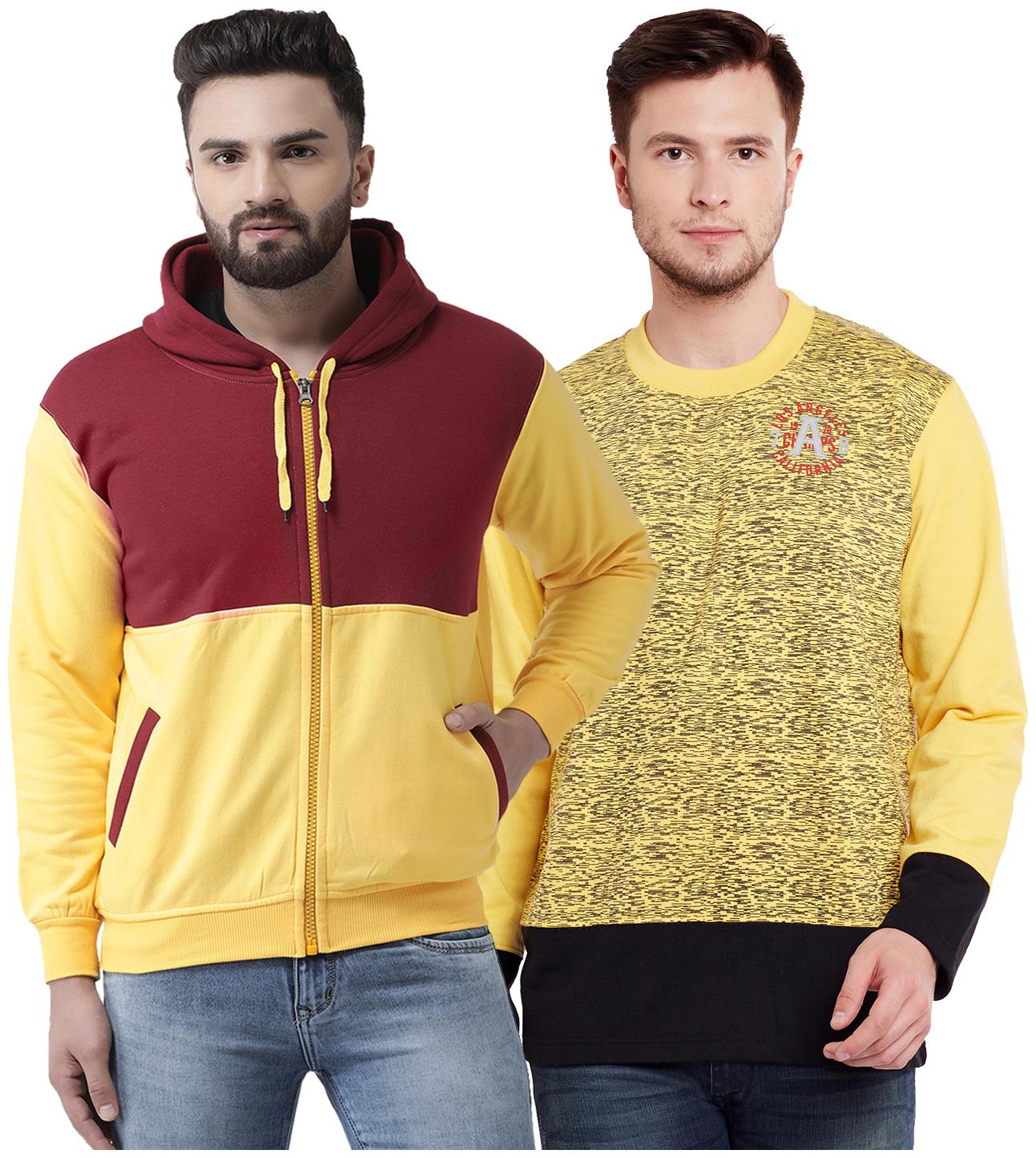 

VIMAL JONNEY Multicolor Cotton Sweatshirts For Men(Pack Of 2)