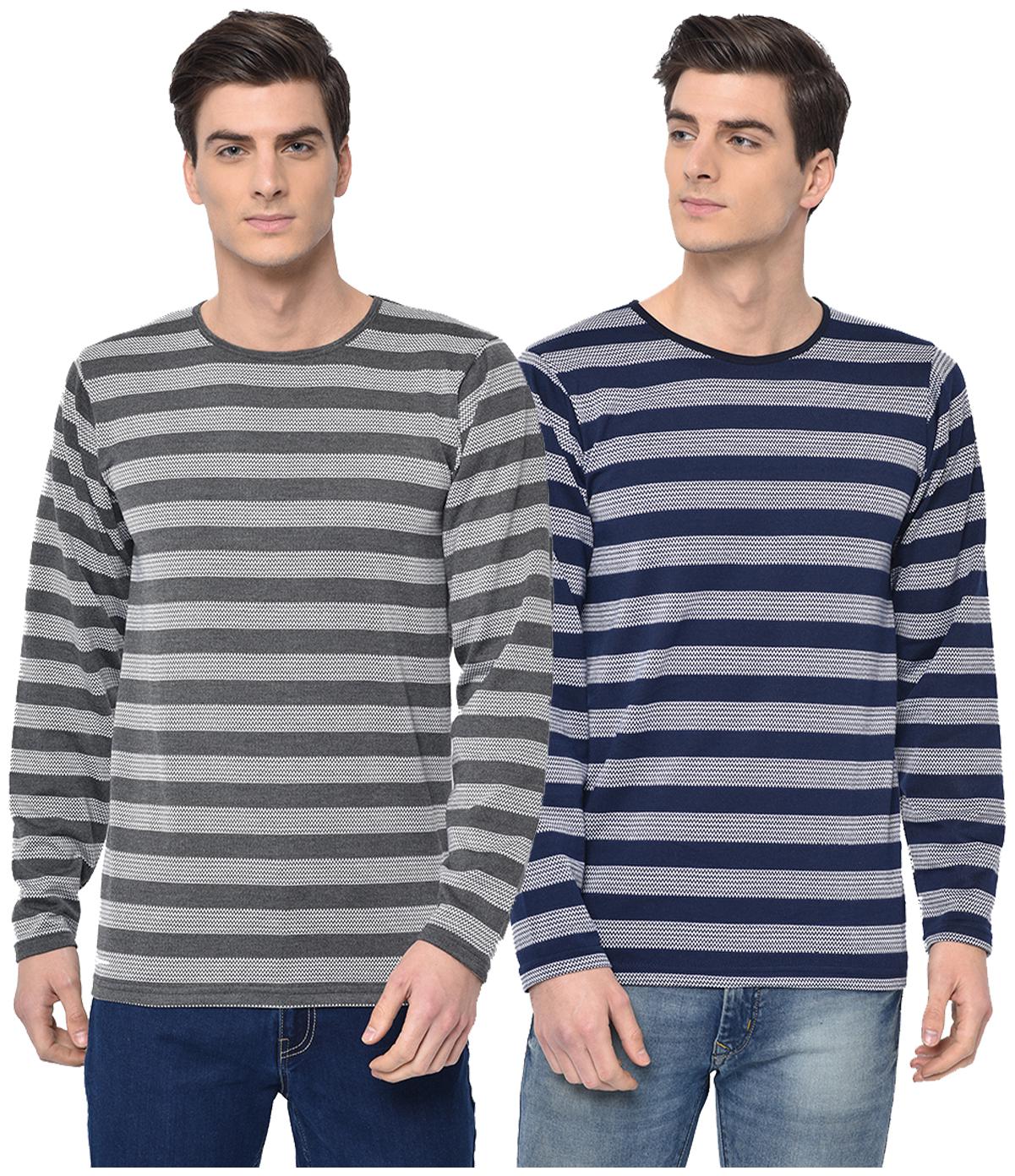 

VIMAL JONNEY Men Multi Regular fit Cotton Blend Round neck T-Shirt - Pack Of 2