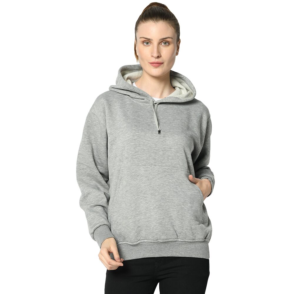 

VIMAL JONNEY Women Solid Sweatshirt - Grey