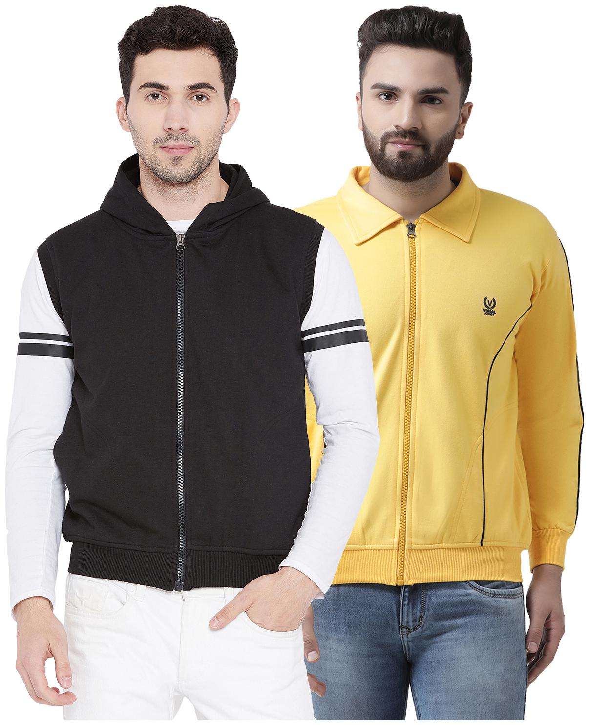 

VIMAL JONNEY Multicolor Cotton Sweatshirts For Men(Pack Of 2)