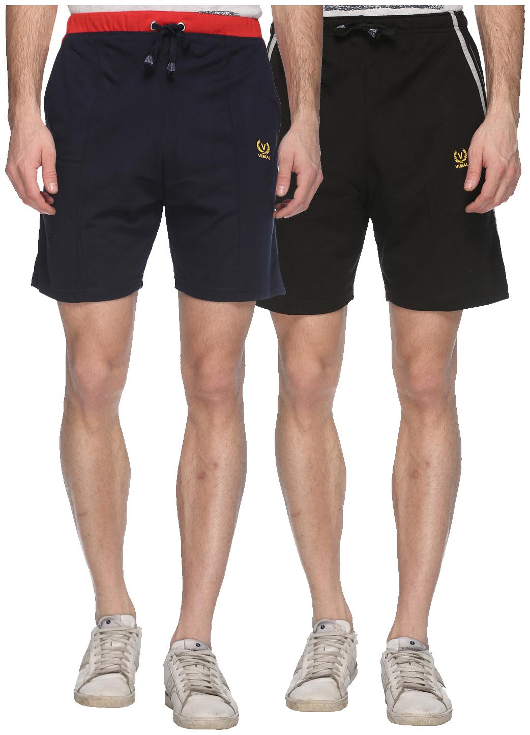 

VIMAL JONNEY Men Black Regular Fit Regular Shorts