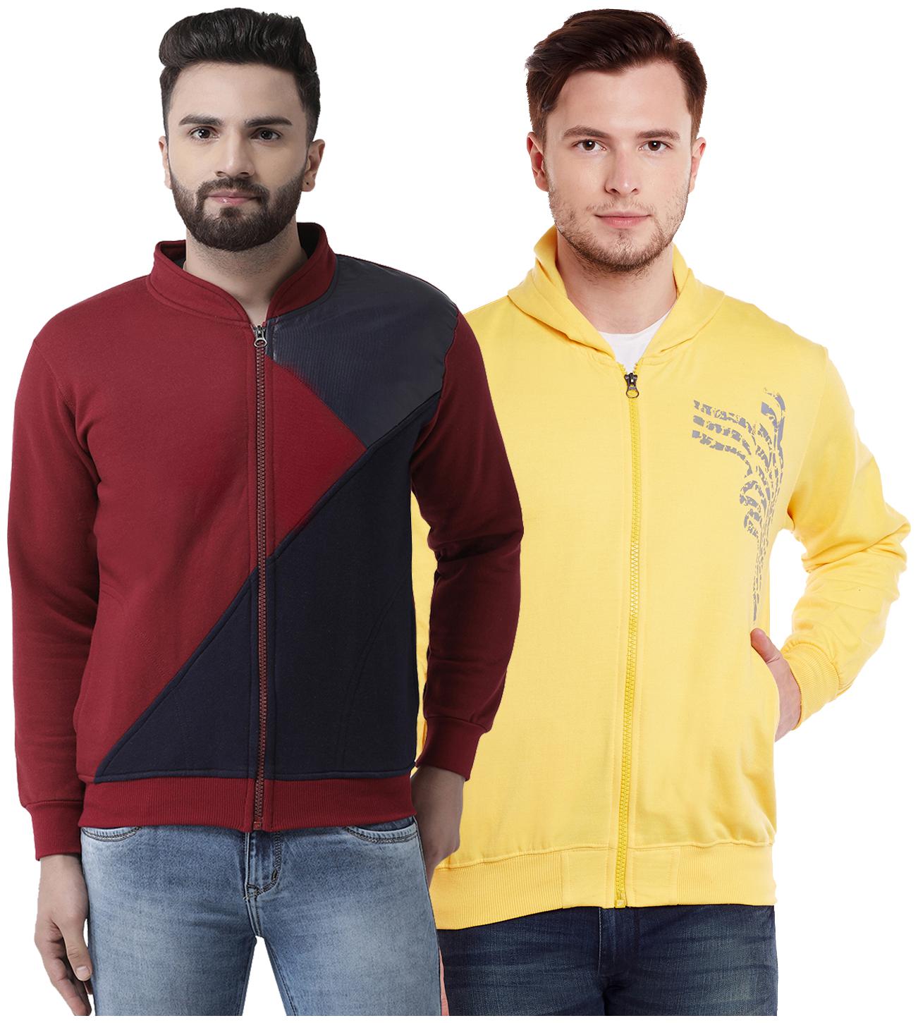 

VIMAL JONNEY Multicolor Cotton Sweatshirts For Men(Pack Of 2)