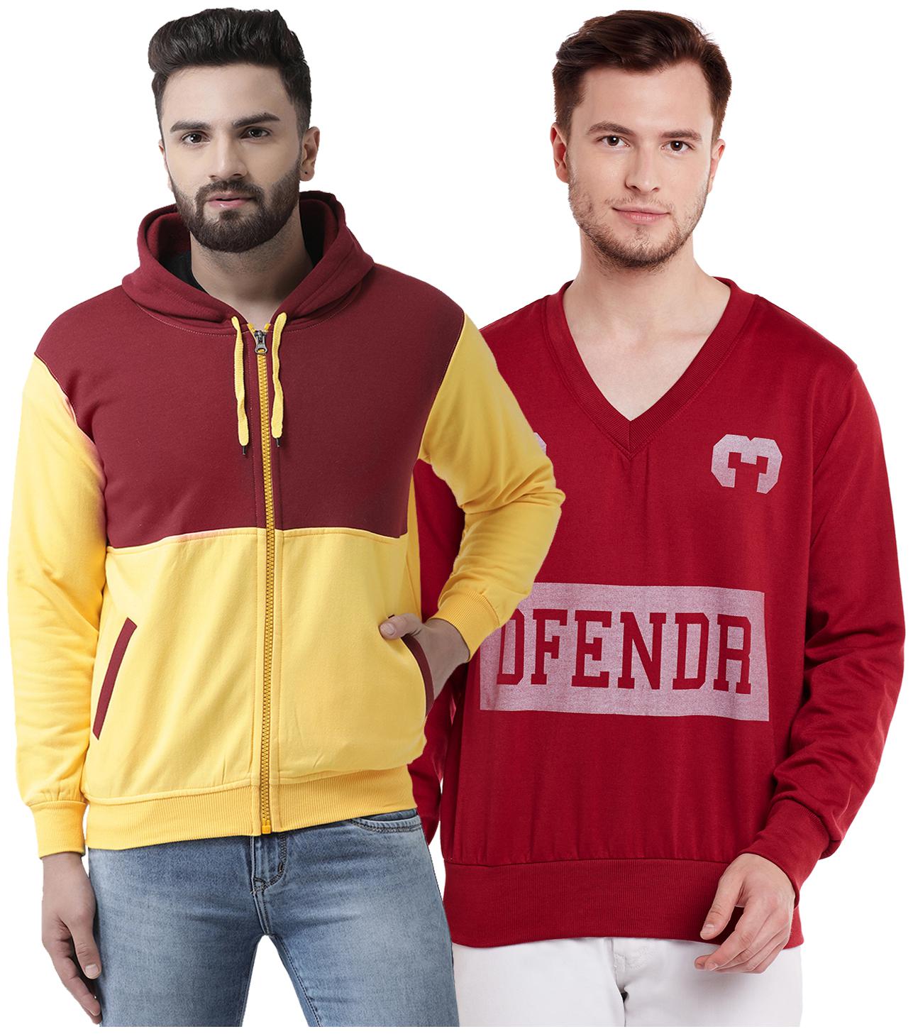 

VIMAL JONNEY Multicolor Cotton Sweatshirts For Men(Pack Of 2)