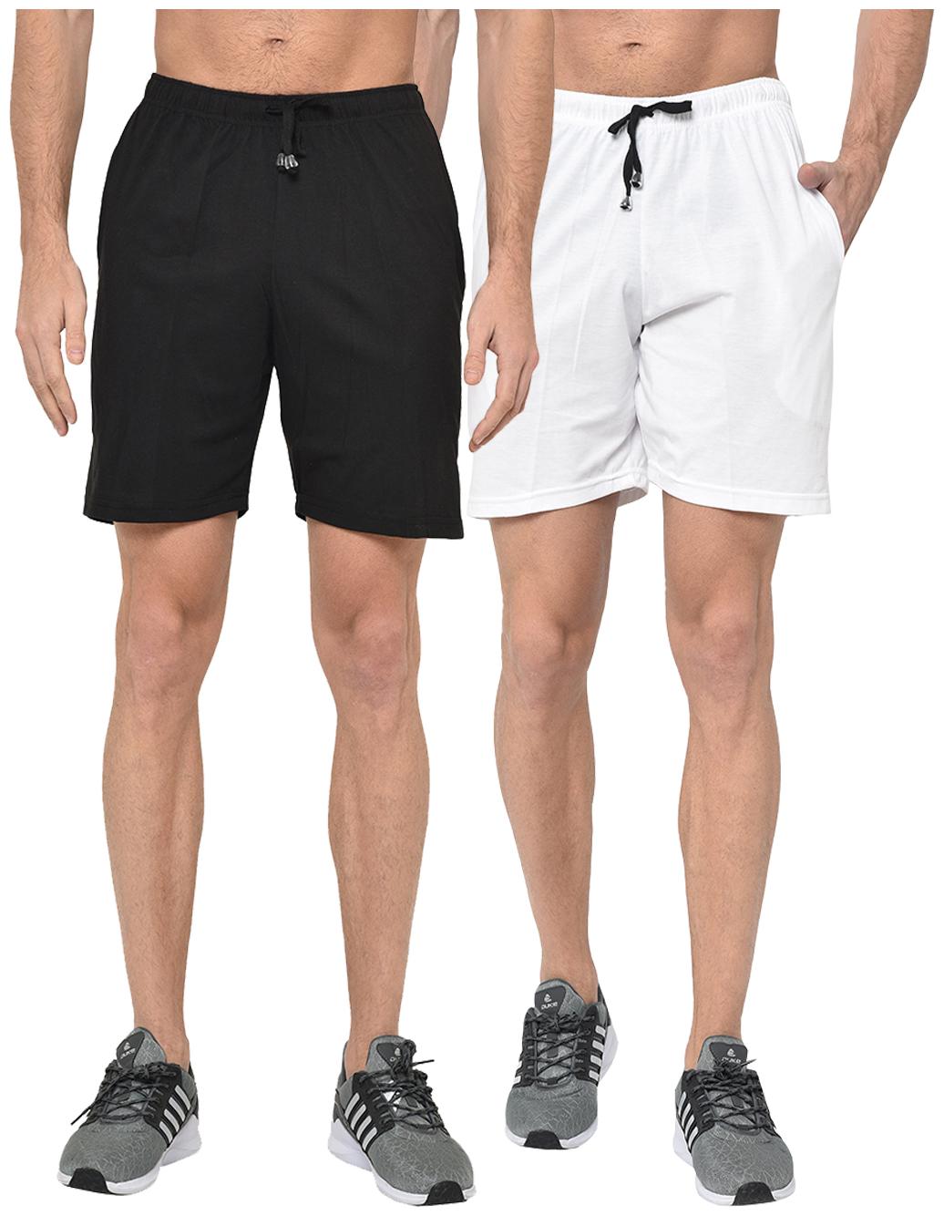 

VIMAL JONNEY Men Black White Regular Fit Regular Shorts