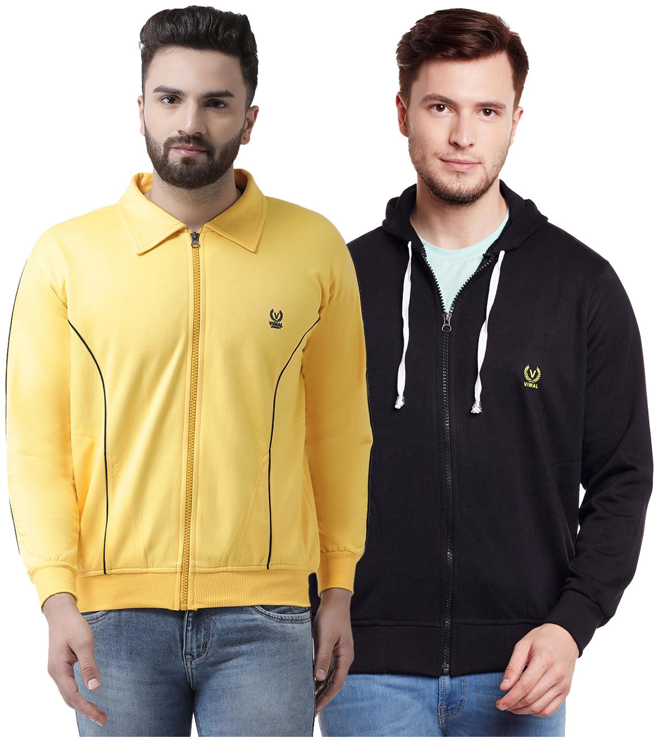 

VIMAL JONNEY Multicolor Cotton Sweatshirts For Men(Pack Of 2)
