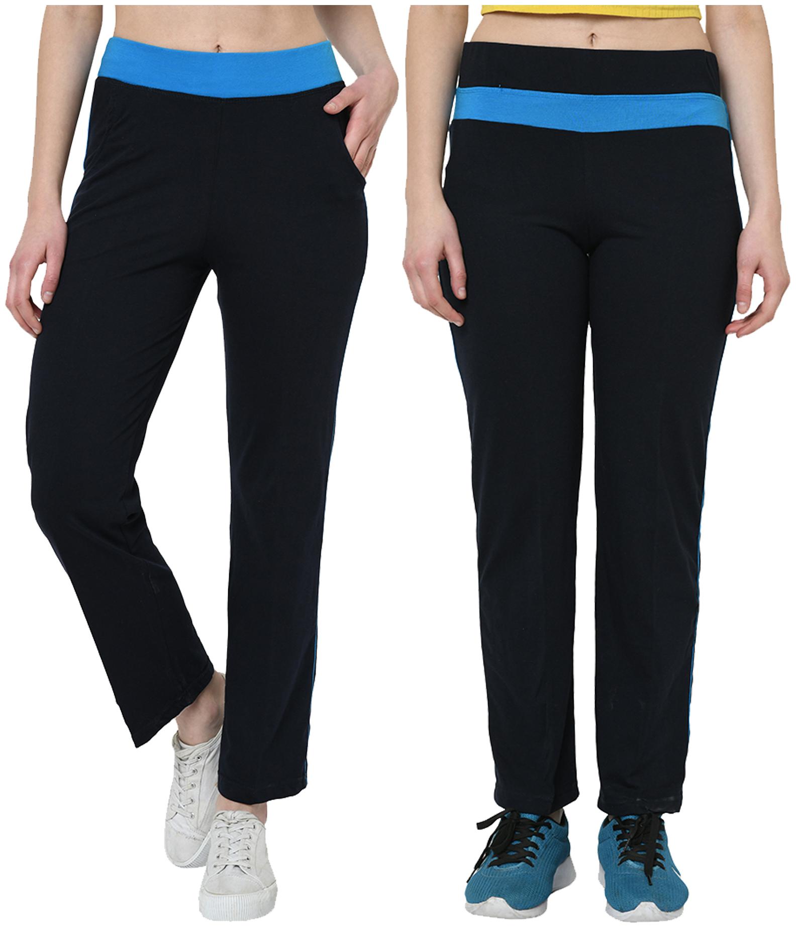 

VIMAL JONNEY Women Cotton Blend Solid Track Pants Navy