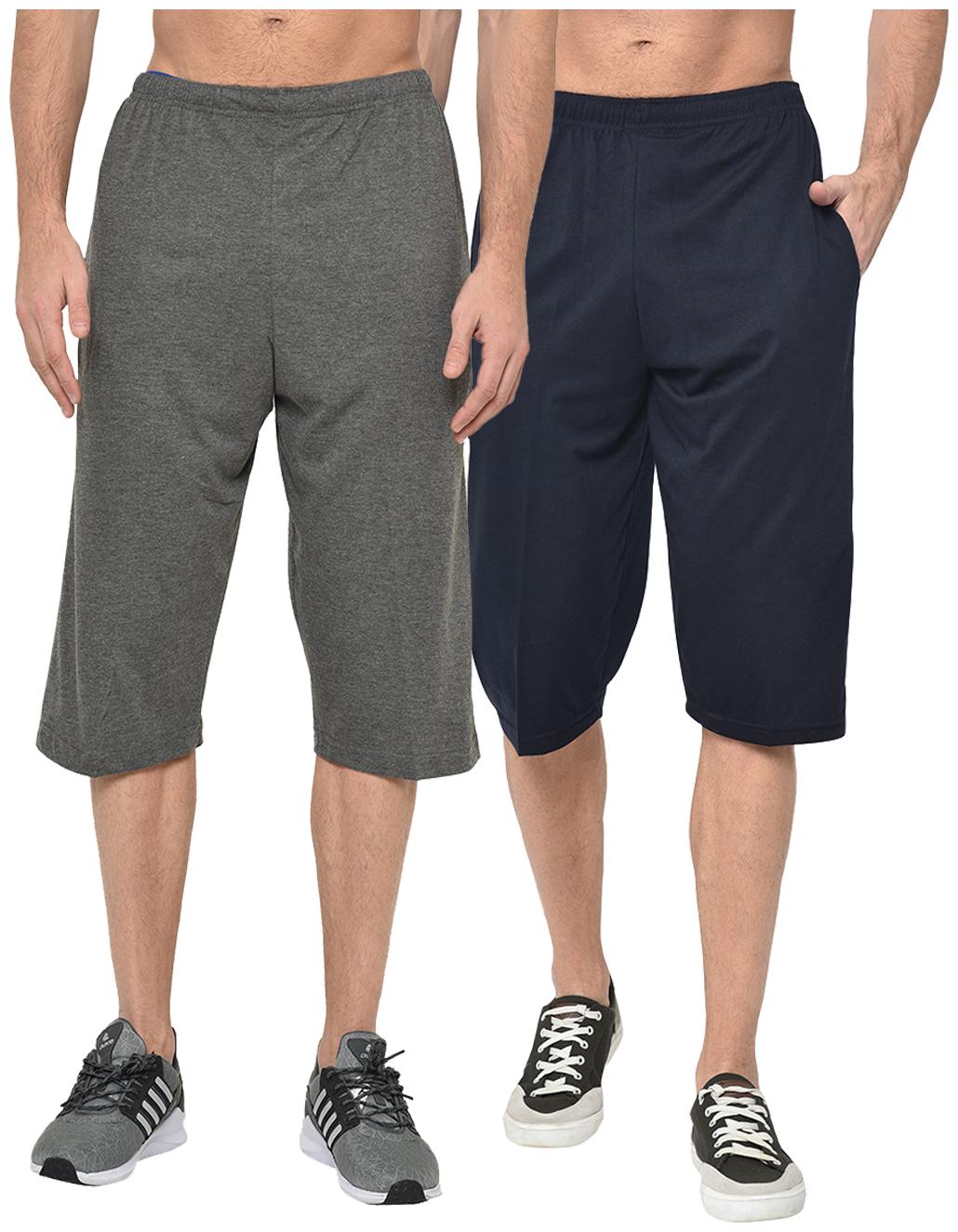 

VIMAL JONNEY Men Grey Black Regular Fit Regular Shorts