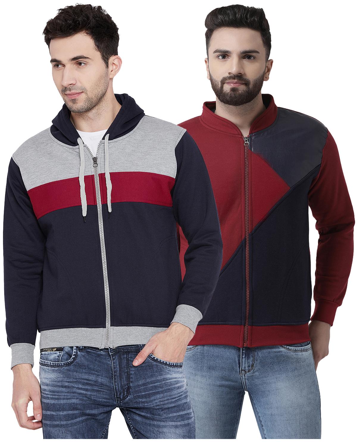 

VIMAL JONNEY Multicolor Cotton Sweatshirts For Men(Pack Of 2)