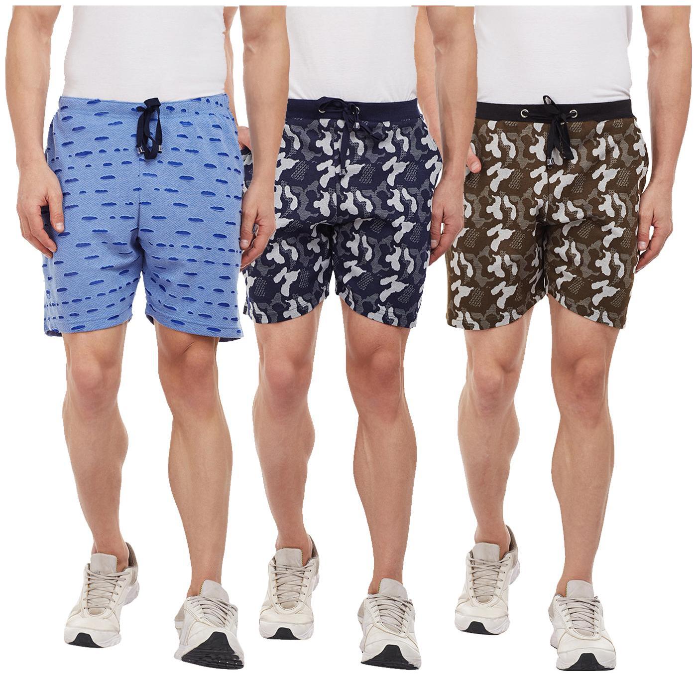 

Vimal Jonney Cotton Multicolor Shorts For Men(Pack Of 3)