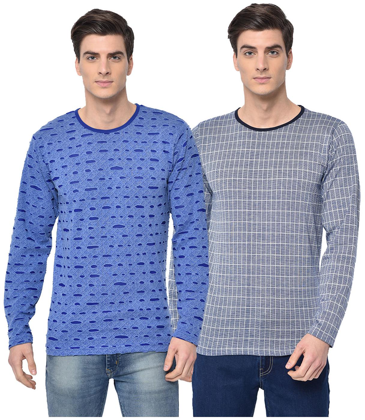 

VIMAL JONNEY Men Multi Regular fit Cotton Blend Round neck T-Shirt - Pack Of 2