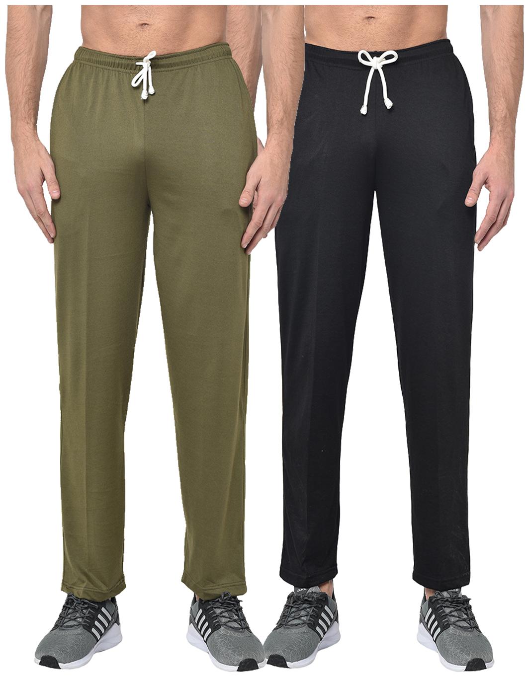 

VIMAL JONNEY Men Black Olive Solid Regular fit Track pants