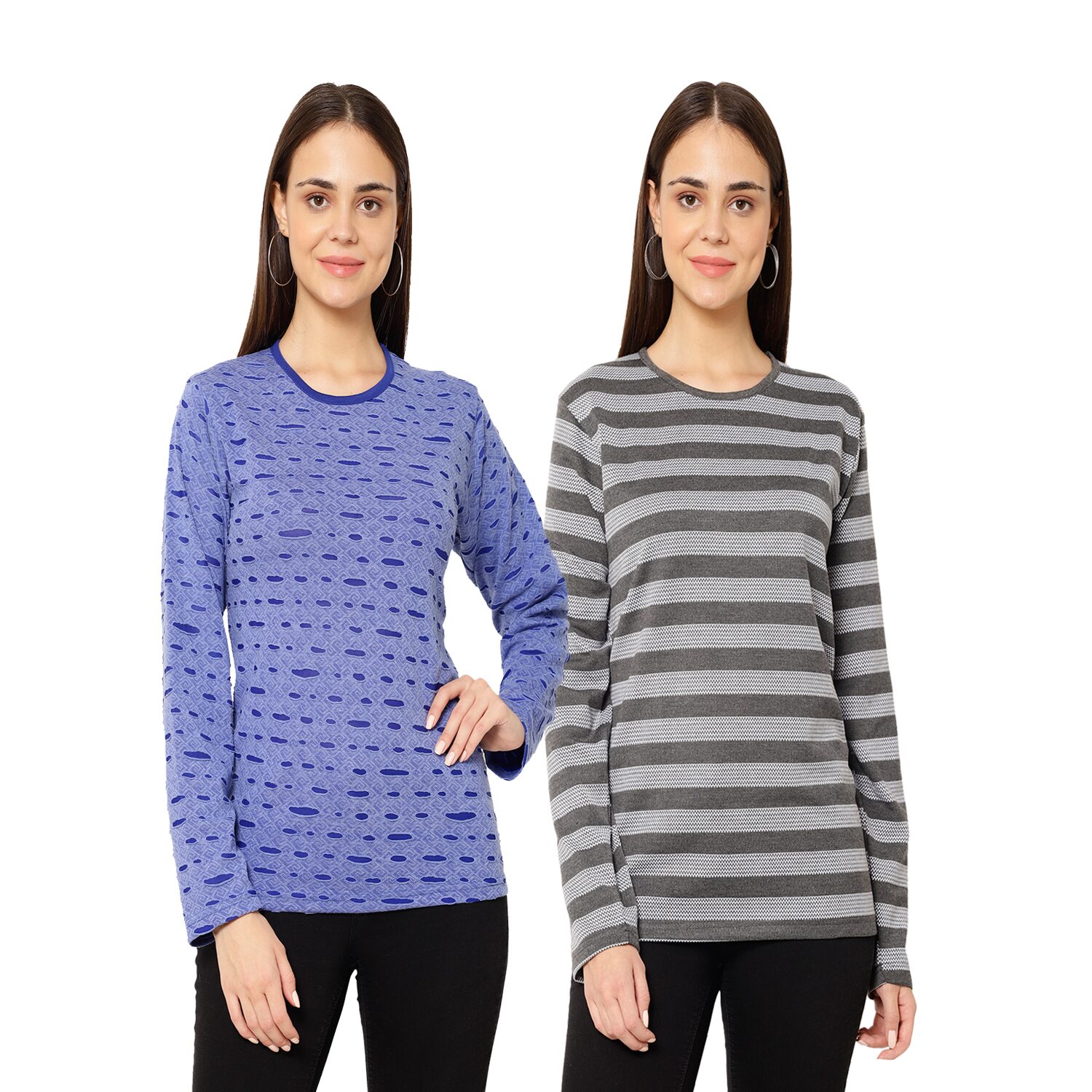 

VIMAL JONNEY Women Multi Regular fit Round neck Cotton T shirt