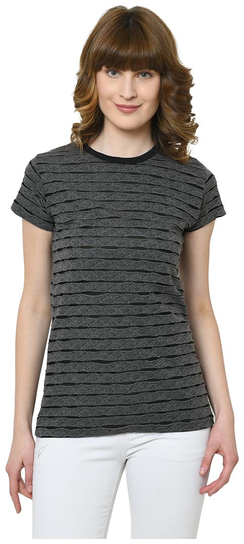 

VIMAL JONNEY Women Black Regular fit Round neck Cotton T shirt