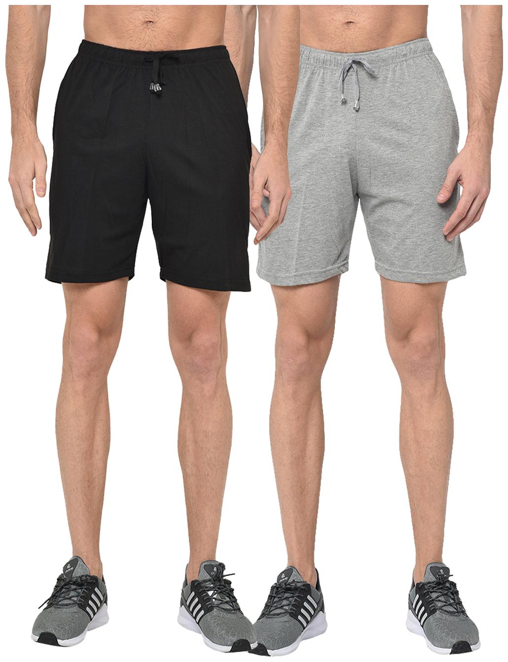 

VIMAL JONNEY Men Black Grey Regular Fit Regular Shorts