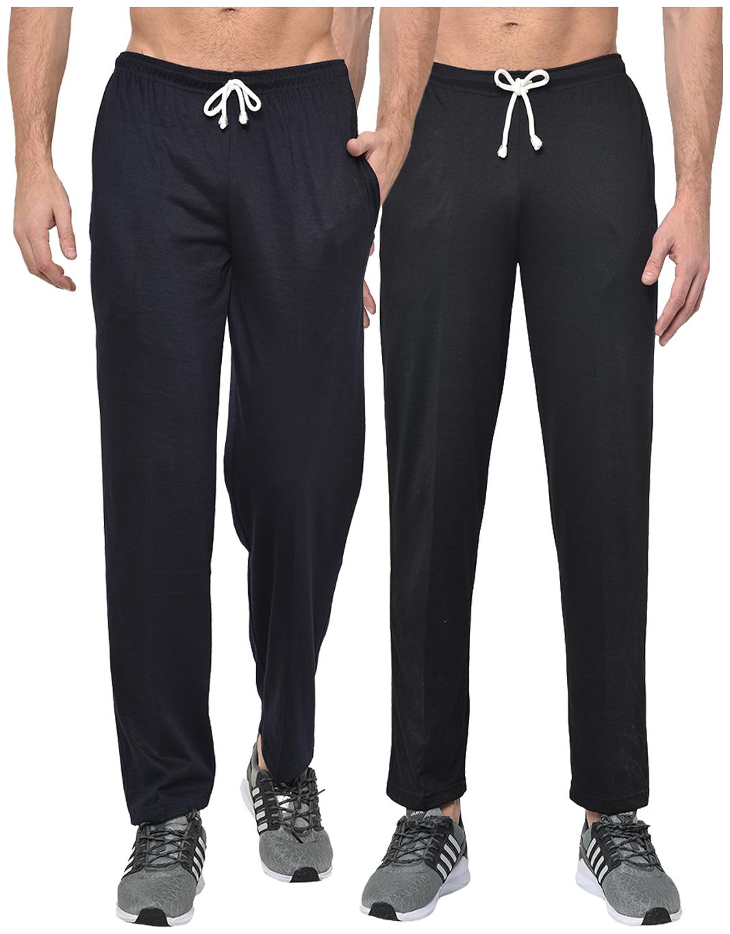 

VIMAL JONNEY Men Black Navy blue Solid Regular fit Track pants