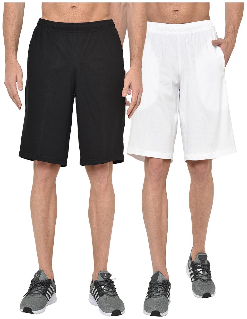

VIMAL JONNEY Men Black White Regular Fit Regular Shorts
